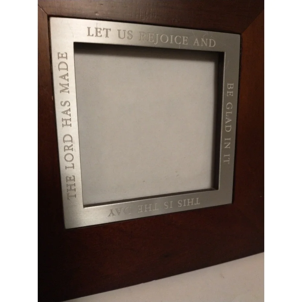 Vintage Religious Psalm 118:24 Picture Frame 3.25 x 3.25 Inch Thick Wood Outline